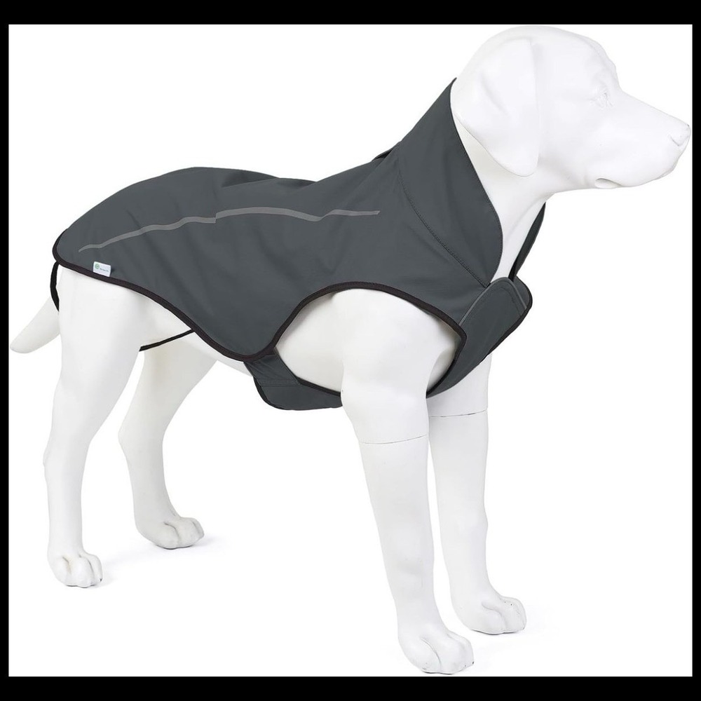 Mile High Life Dog Raincoat Size M Gray Waterproof Reflective Jacket Coat